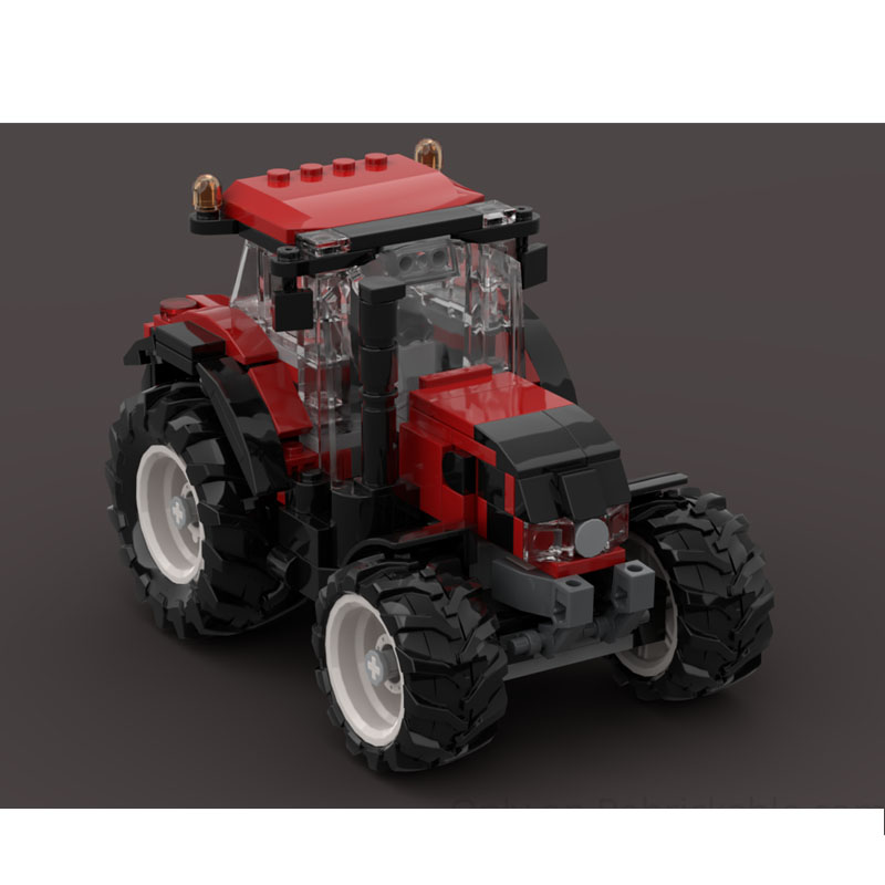 Farming Agriculture Model - シティファーム MOC-271284 赤い農業用トラクター ビルディングブロックモデル、パーツ数254個、新年、誕生日、クリスマスのおもちゃギフト