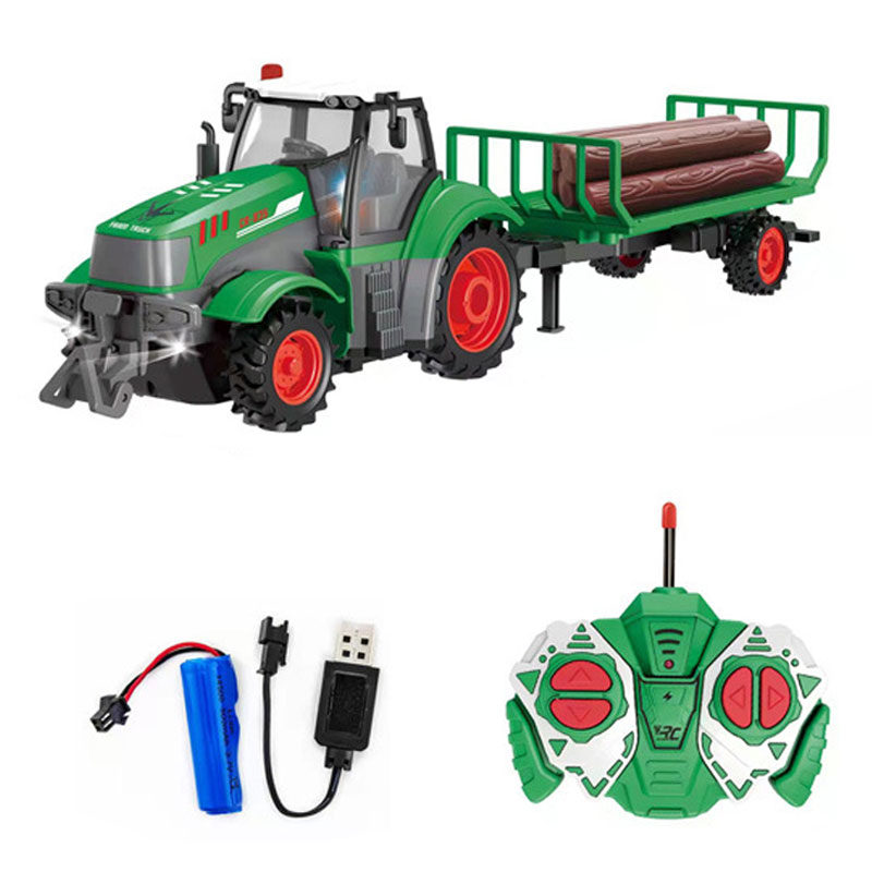 Agriculture Farming Vehicles - 1:24 rcカー27mhzラジオリモートコントロールファームトラクタートレーラー農業用トラックled rc農業電子車両玩具キッズギフト