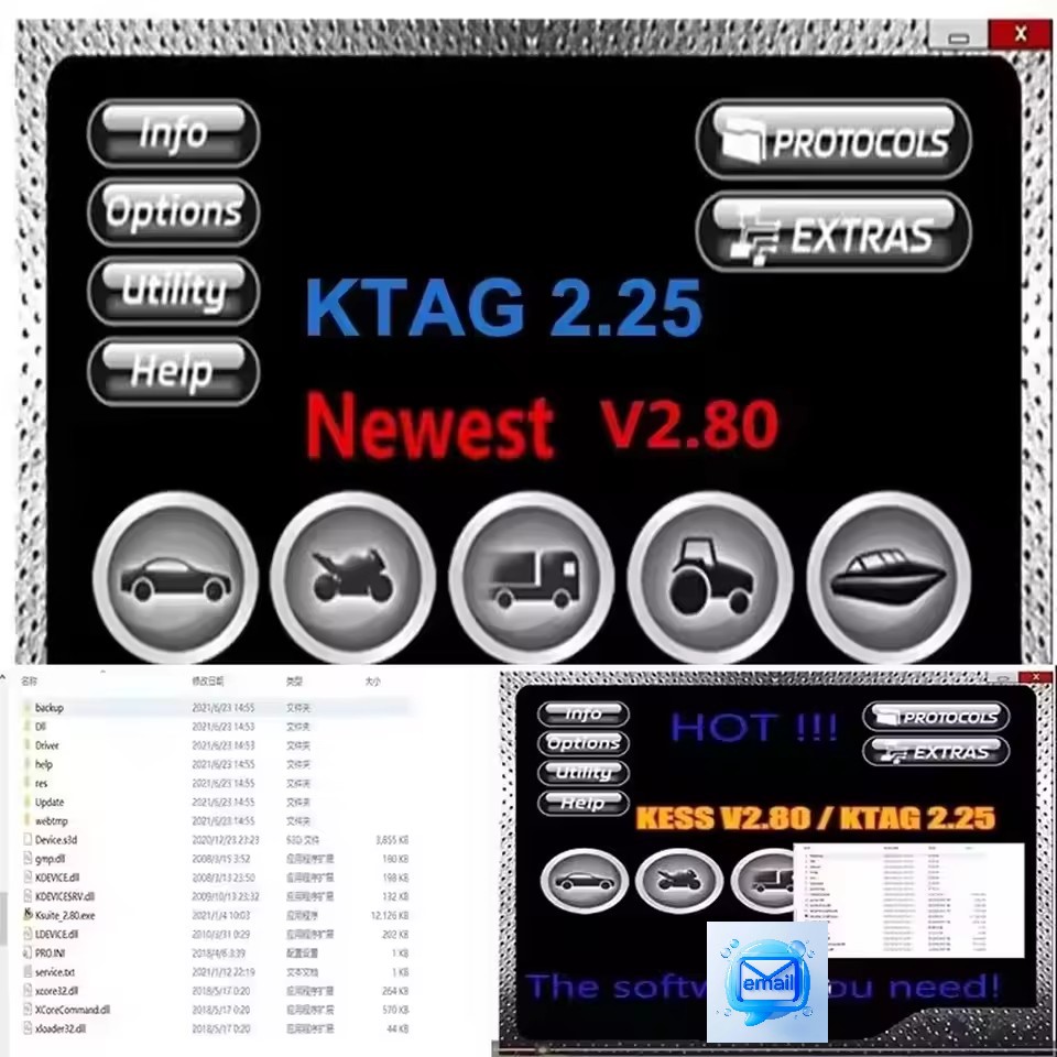 Tractor Implement - Ktag 2.25/V7.020 & Ksuite 2.80 ソフトウェア（KESS