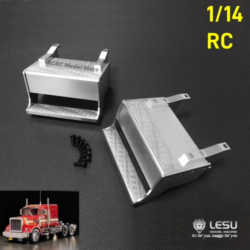 Tractor Implement - LESU RCおもちゃトラック用メタルペダルツールボックス1ペア、タミヤキングホーラー1/14トラクタートラックモデルパーツおもちゃアクセサリーG-6066