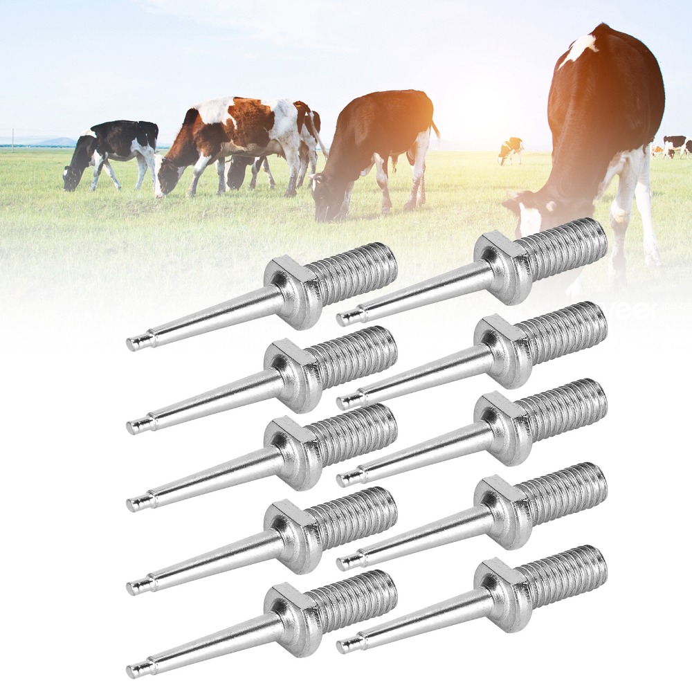 10個入り 実用的なステンレス製耳標ピン シルバー 耐久性の - Livestock Ear Tag のレビューと価格