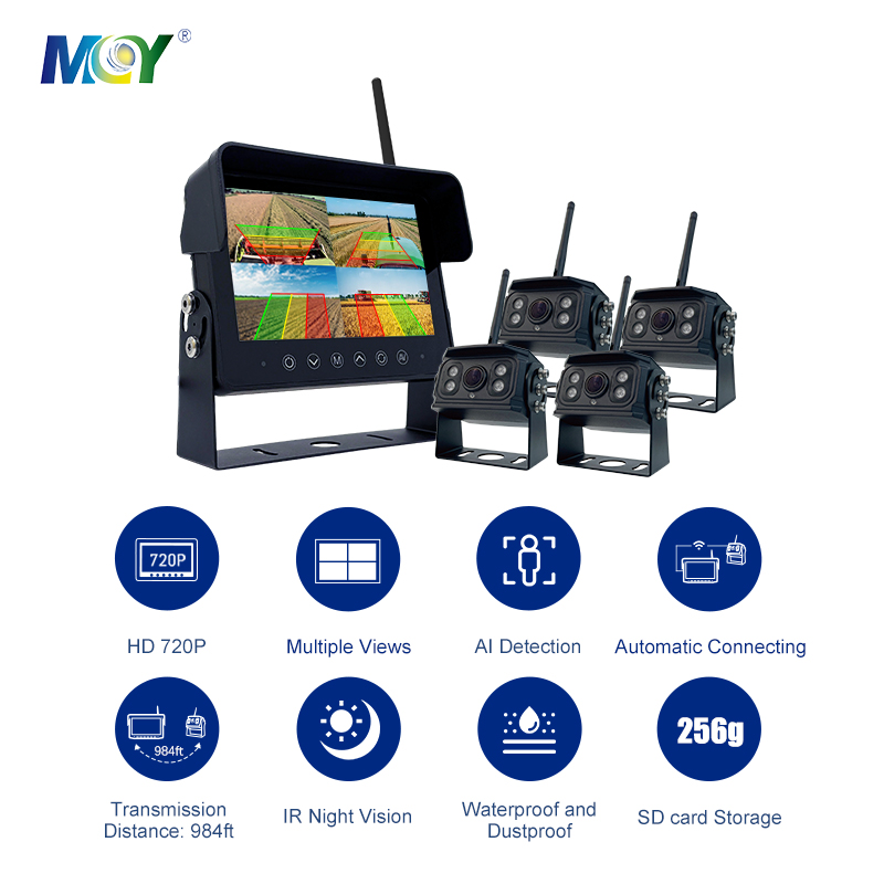 MCY 7インチ クアッド分割 ワイヤレス防水モニター AI - Agriculture Farming Vehicles のレビューと価格
